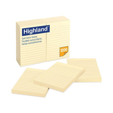 3M Note, Hlined, 4"X6", Yellow, PK12 6609YW